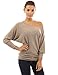 PattyBoutik Women's One Shoulder Batwing Sweater Knit Top