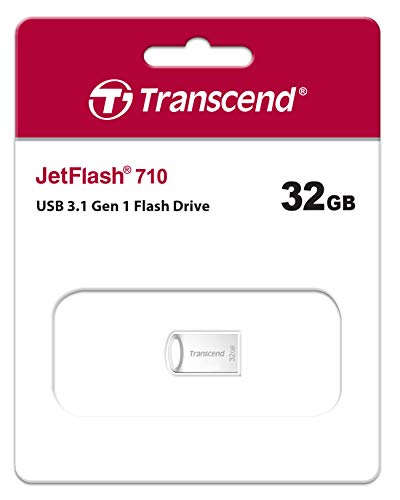 Transcend 32GB kleiner und kompakter USB-Stick 3.1 Gen 1 (für den Schlüsselanhänger) JetFlash silber TS32GJF710S – Bild 5