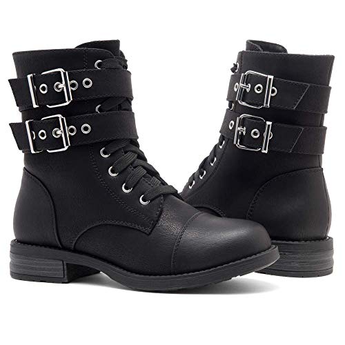 Herstyle-Florence2-Womens-Ankle-Lace-Up-Military-Combat-Booties-Mid-Calf-Boots