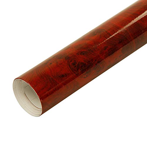 HOHOFILM 4ft by 10ft Roll Car Interior Wood Grain Sticker Vinyl Wrap Film Air Bubble Release Furniture Sticker Gloss Film