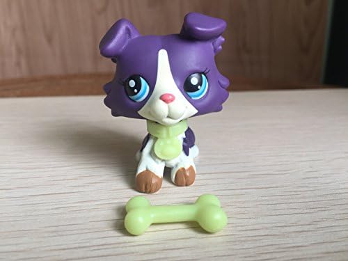 Mini Pet Shop Littlest LPS Collie Puppy Dog with Collar Collection Rare Toy Figure Playsets Girls Boys Children Gift (#1676)