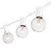 G40 White Globe Lights Outdoor / Indoor String Lights with 100 Sockets and Bulbs, 100 Feet with 20 Extra Bulbs - Weather Resistant Light String for Patio, Deck, Backyard, Wedding, and More