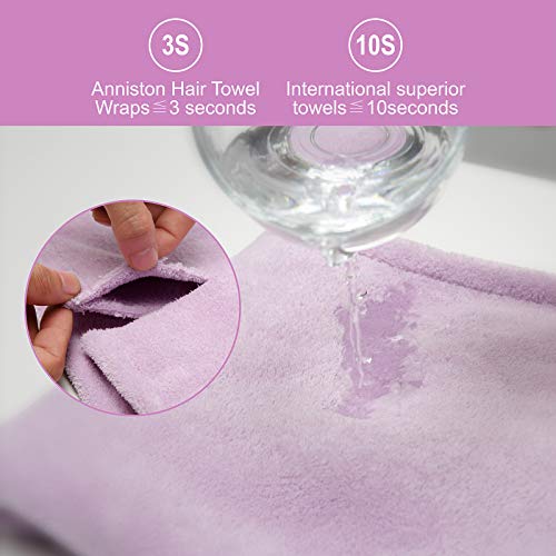 Hair Towel Wraps for Women Long Hair, Double-Deck Microfiber Hair Towel for Curly Hair Quick Magic Hair Dry Hat Super Absorbent Soft Hair Drying Towels, Fast Drying Never Falls Off Pink Purple