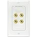 Mediabridge™ Speaker Wall Plate w/Binding Posts (2 Pair) - Free Low Voltage Metal Mounting Bracket (1-Gang) Binding Post 2-Piece Inset Wall Plate for 2 Speakers (Part# WP1-BPX2)