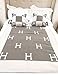Emoji Fun Slippers Initial Letter H Knitted Throw Blanket Grey Throws and Blankets for Sofa 55