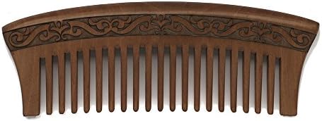 Wood Comb,Hair Care Cnti-static Massage Comb,Natural Peach Wood Made