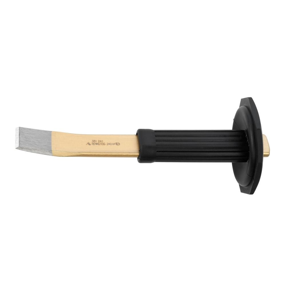 Rennsteig 381 241 0 Slitting Chisel Offset Polished with Handguard, Gold, 240 mm