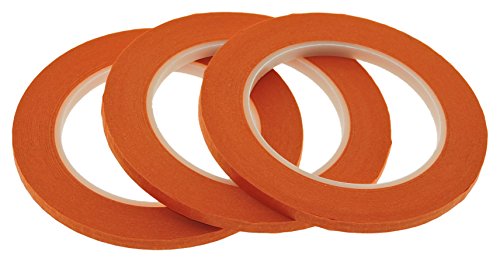 3pk 1/4 in x 60yd Blaze Orange Masking Tape Extra Sticky PRO Grade High Stick Special Project Painters Tape Painting Trim Arts Crafts School Home Office 21 Days 6MM x 55M .25 inch Bright Safety Fire