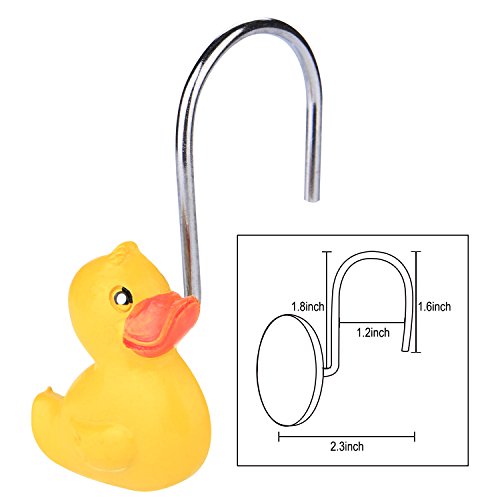 AGPTEK 12 PCS Fashion Decorative Home Shower Curtain Hooks Yellow Duck Pricepulse