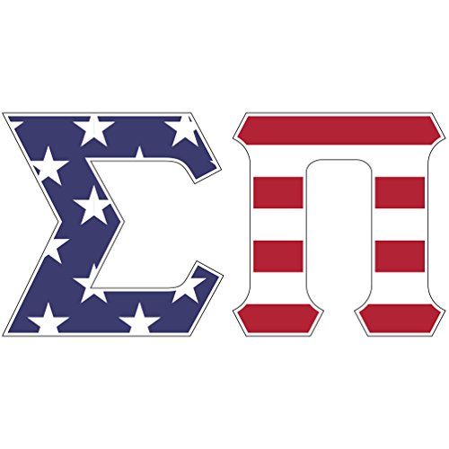 Sigma Pi Fraternity USA Letter Sticker Decal Greek 2 Inches Tall for Window Laptop Computer Car