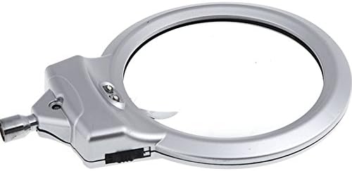 ESHINEY 2x 107mm 5x 24mm LED Illuminating Magnifier Metal Hose Magnifying Glass with Light Desk Table Reading Loupe with Clamp