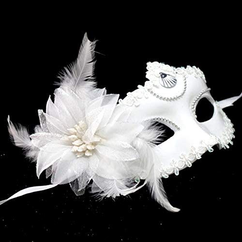 Inception-Pro-Infinite-Maschera-Veneziana-Donna-Sexy-Bianco-Maschera-Carnevale-Venezia-con-Fiore-Idea-Regalo-Originale-Natale-Compleanno