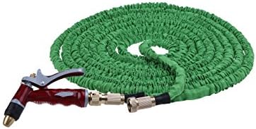 Dreamthinker, 25ft Expandable Garden Hose, Strongest Expanding Hose w/ Double Latex Core, Heavy Duty Solid Brass Connectors, Best Quality, NeverKink Guarantee