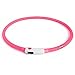 BSEEN Light Up Dog Collar, Silicone LED Pet Collar Rechargeable Glowing Puppy Necklace Safety Dog Lights for Night Walking (Pink)