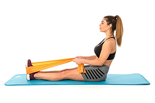 Meglio Latex Free Resistance Bands 7ft. Exercise Bands for Physical Therapy, Strength Training Workouts, Yoga, Pilates, Stretching. Range of Resistance Strengths & Exercise Guide Booklet Included - Thumbnail 5