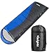 viniper Sleeping Bag, Comfort, Waterproof and Lightweight Envelope Sleeping Bag with Compression Sack Perfect for 4 Season Traveling, Camping, Hiking, Outdoor Fit Kid Women Men (Blue + Gray)