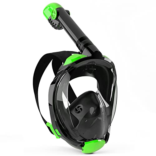OUSPT Full Face Snorkel Mask, Snorkeling Mask with Detachable Camera ...