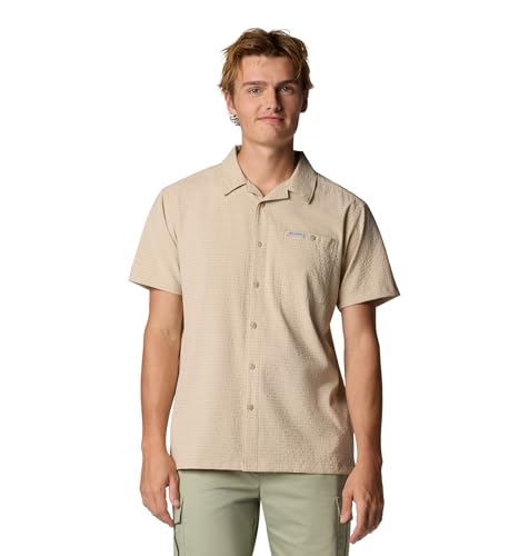 Columbia Men's Utilizer Short Sleeve Camp Shirt, Ancient Fossil, 4X