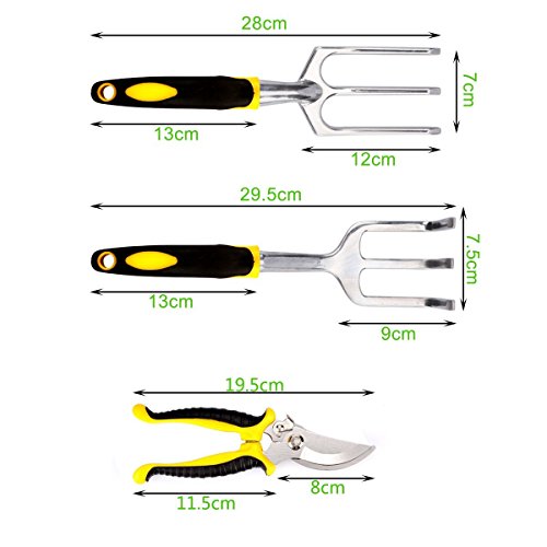 OHREX 9PCS Garden Tool Set for Digging Planting Gardening Kit Garden Tote Garden Gloves and Hand Tools Heavy Duty Cast-aluminum Heads Ergonomic Handles - Thumbnail 3