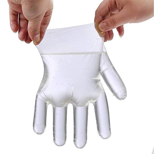 WeTest 500 Piece Disposable Food Prep Gloves Clear Plastic Gloves for Kitchen Cooking,Cleaning,Food Handling,One Size Fits All