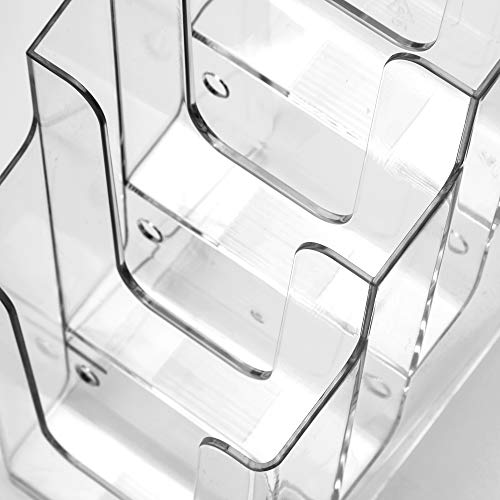 MaxGear 4-Inch Wide 4 Tier Clear Acrylic Brochure Holder,Wall Mount or Counter Top Use(4 Pack)