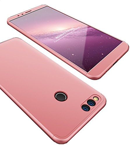 Huawei Honor 7X Case, KMISS 3-in-1 Full Body Ultra Thin and Slim Hard PC Case Anti-Scratches Premium Slim Soft Grip 360 Degree Protective Cover for Huawei Honor 7X (2017 Release) (Rose Gold)