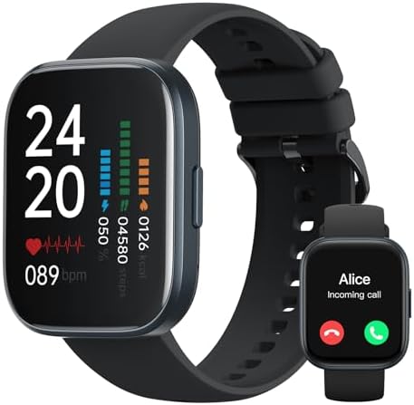 Buy TRUEFREE Smart Watch for Men Women with Bluetooth Call 1.96 Full Touch Screen Fitness Tracker with Heart Rate Blood Oxygen Sleep Monitor, IP68 Waterproof Activity Tracker for Android and IOS Phones in UAE