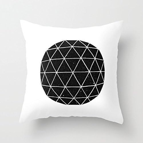 Body Bolster Throw Pillows For Couch Spherical black triangle 18x18(inches) RoxOutStore