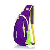 Shoulder Backpack, Sunhiker C822 Casual Cross Body Bag Outdoor Sling Bag Chest Pack with Adjustable Shoulder Strap for Cycling Hiking Camping Travel and Men Women (Purple/822)