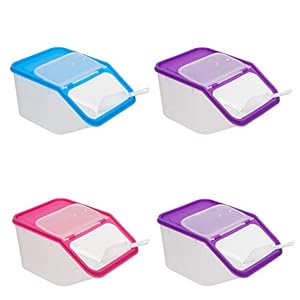 Invero-4X-Set-of-Kitchen-Dry-Food-Storage-Plastic-Tub-Containers-with-Scoop-Ideal-for-Pasta-Cereal-Rice-Pet-Food-and-More Invero® 4x Set of Kitchen Dry Food Storage Plastic Tub Containers with Scoop ideal for Pasta, Cereal, Rice, Pet Food and…