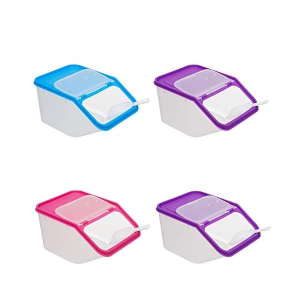 Invero-4X-Set-of-Kitchen-Dry-Food-Storage-Plastic-Tub-Containers-with-Scoop-Ideal-for-Pasta-Cereal-Rice-Pet-Food-and-More Invero® 4x Set of Kitchen Dry Food Storage Plastic Tub Containers with Scoop ideal for Pasta, Cereal, Rice, Pet Food and…