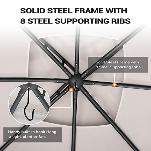 FAB BASED 10x12 Gazebo for Patio, Double Vent Canopy Gazebo with Netting Screen, Outdoor Heavy