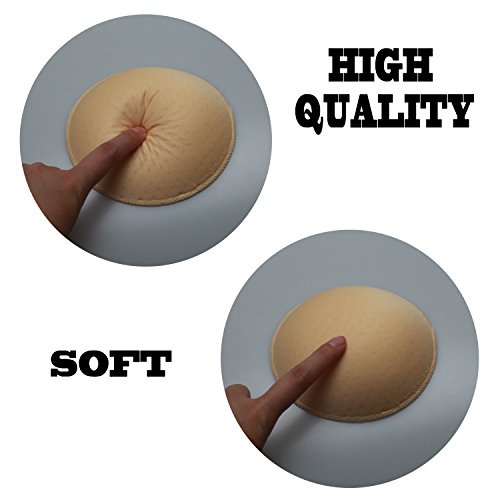 TopBine Round Yoga Bra Pad Sports Bra Pads inserts (beige, A/B CUP) - Thumbnail 3
