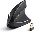 Anker 2.4G Wireless Vertical Ergonomic Optical Mouse, 800 / 1200 /1600 DPI, 5 Buttons for Laptop, Desktop, PC, Macbook - Black