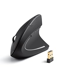 Mouse óptico, ergonómico, vertical e inalámbrico 2.4G de Anker, modelos 800 1200 1600 ppp, con 5 botones y en color negro