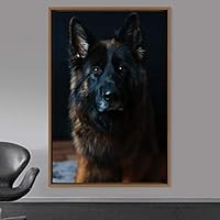 Framed Canvas Wall Art Pupper Animals Chic Dogs Multicolor Photography Urban - 16x24 inches