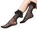 Lovful Women's Lace Anklet Sock with Ruffle, 2 Pairs Set, BlackWhite