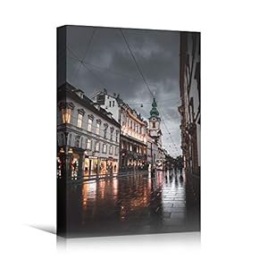 signwin Canvas Wall Art Street View Cityscape Colorful...