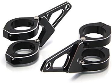Alchemy Parts Premium CNC Motorcycle Headlight Brackets for Cafe Racer & Street Motorbikes, black, 32-33mm