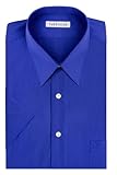 Van Heusen Short Sleeve Poplin Solid Dress Shirt - Pacific Blue