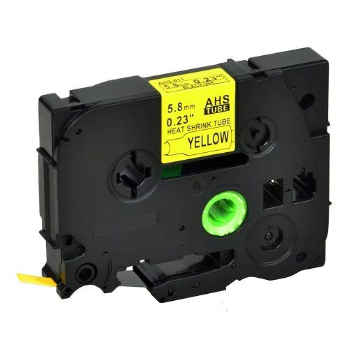 Compatible Label Tape for Brother P-Touch. 1.5m in Length. See Description for List of Compatible Printers. (Black ON Yellow, 6mm HSE-611)