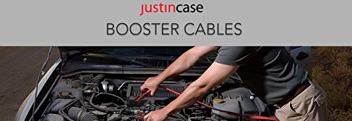 Justin Case 10 Gauge 12 Feet Jumper Cables - Medium Duty Car Emergency Booster Cables SAE