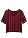 Verdusa Women's Crisscross V Neck Striped Short Sleeve Crop Tee Shirt