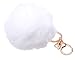 Leegoal Novelty Rabbit Fur Ball Charm Key Chain for Car Key Ring or Bag (White)