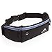Running Belt - iPhone X 6 7 8 Plus & Samsung Phone Pouch for Runners | Best Women Men Kids Reflective Waist Pocket Belt Gear for Fitness Gym Hiking Workout + Bandana Sports Scarf by ROCCA (Black)