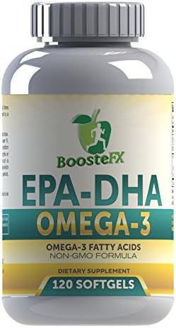BoosteFX Premium Omega-3 Fish Oils - With EPA, DHA &amp; Omega-3 - For Enhanced Brain Function, Heart Health, Healthy Cell Function. (120 Capsules)