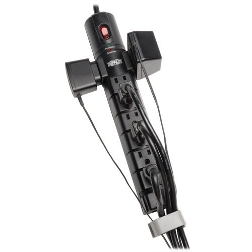 Tripp Lite 8 Outlet Surge Protector Power Strip, 6ft Cord Right Angle Plug, Tel/Modem, & $150K INSURANCE (TLP806TEL)
