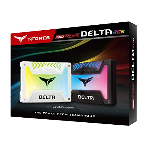 TEAMGROUP T-Force Delta RGB 1TB with DRAM 3D NAND TLC 2.5 Inch SATA III Internal Solid State Drive 5V RGB Header (Read/Write Speed up to 560/510 MB/s) for PC Desktop Black T253TR001T3C313