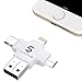 HOISTAC Portable Card Readers, Mobile phone USB flash drive USB TF Flash Memory USB Stick with Lightning Connector for iPhone, iPad,Mac, PC,Android,White
