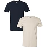 Next Level Mens Premium Fitted Short-Sleeve Crew Midnight-Natural(2Pack) Small
